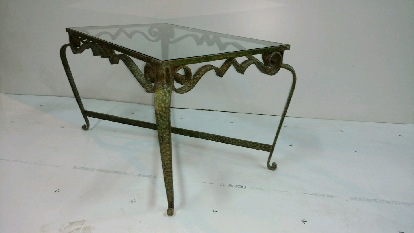 Hammered Wrought Iron Coffee Table, Attributed to Pier Luigi Colli