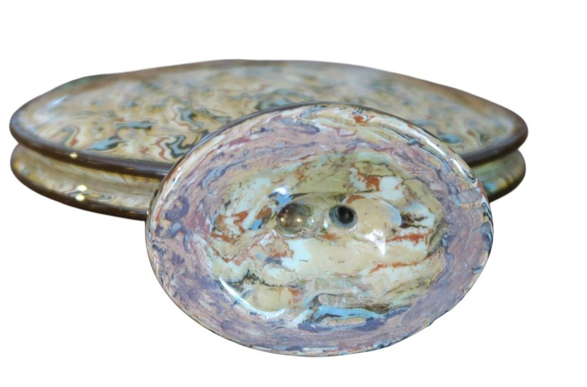 A French Early 19th Century Agate Ware Pilgrim Flask, probably Apt
