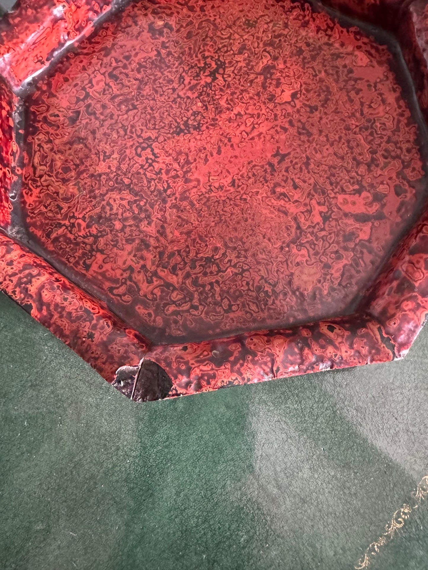 A Late Edo Period Red Lacquer Octagonal Tray