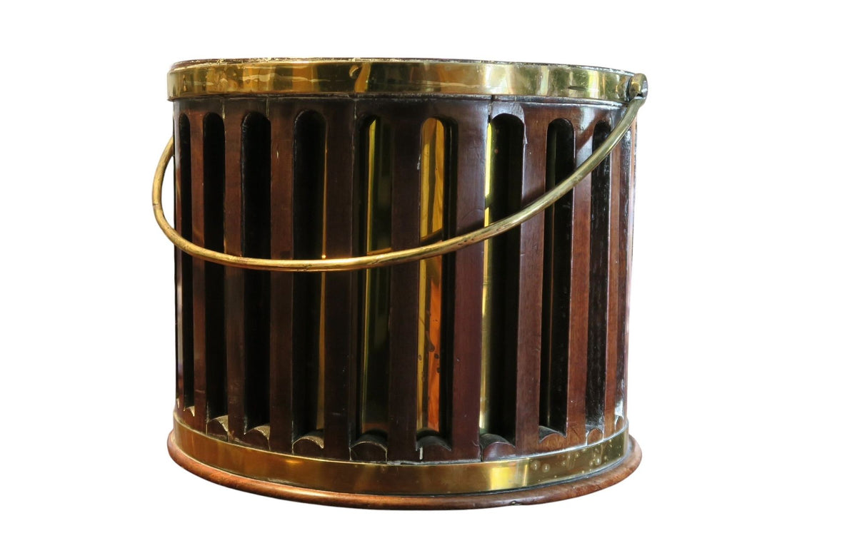 A George III Mahogany and Brass Plate Bucket, late 18th Century