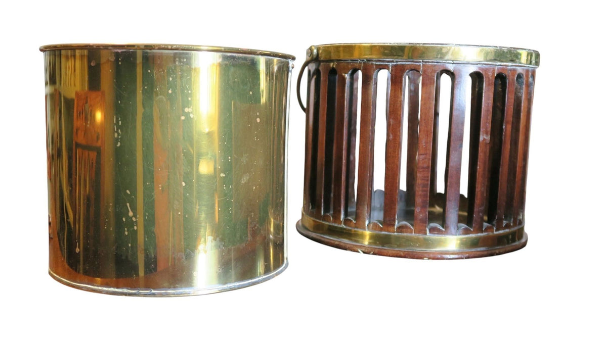 A George III Mahogany and Brass Plate Bucket, late 18th Century