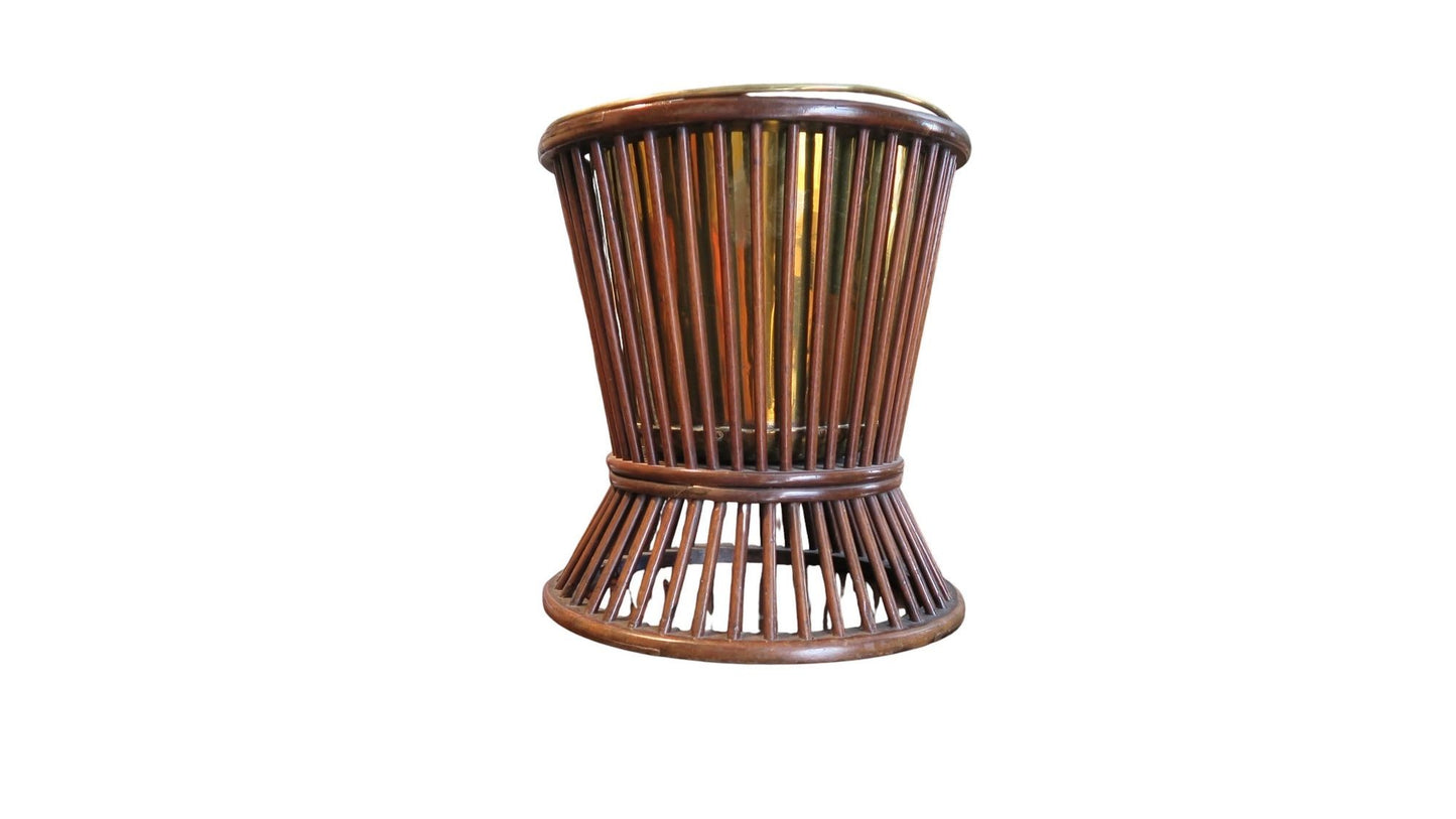 A George III Tapering Mahogany and Brass-lined Reeded Plate Bucket, Early 19th century