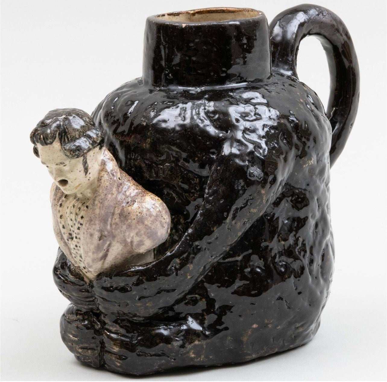 Pearlware Bear Jug and Cover, English, Early 19th Century