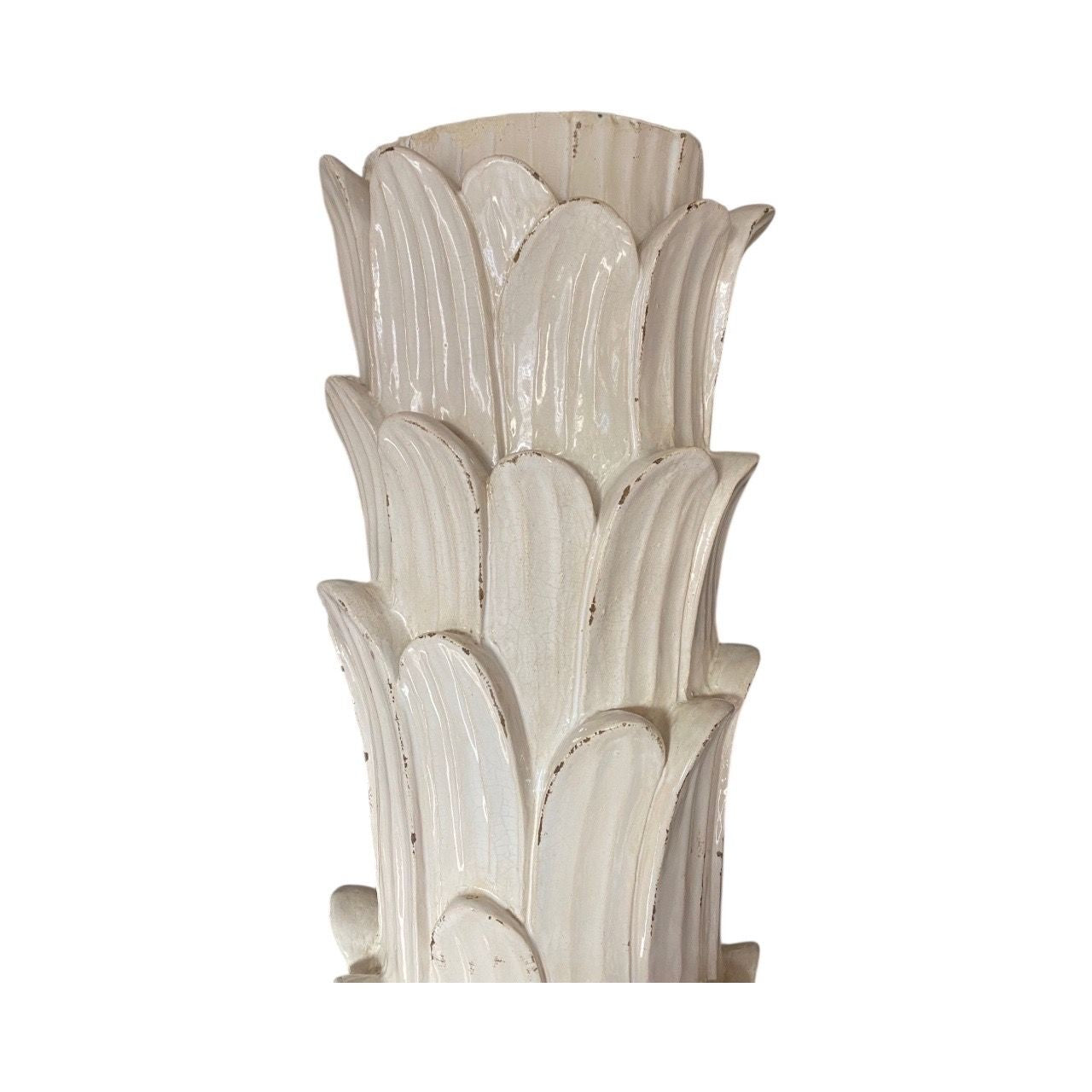 An Italian or Austrian Chinoiserie Off White Glazed Terracotta Stove, 20th Century