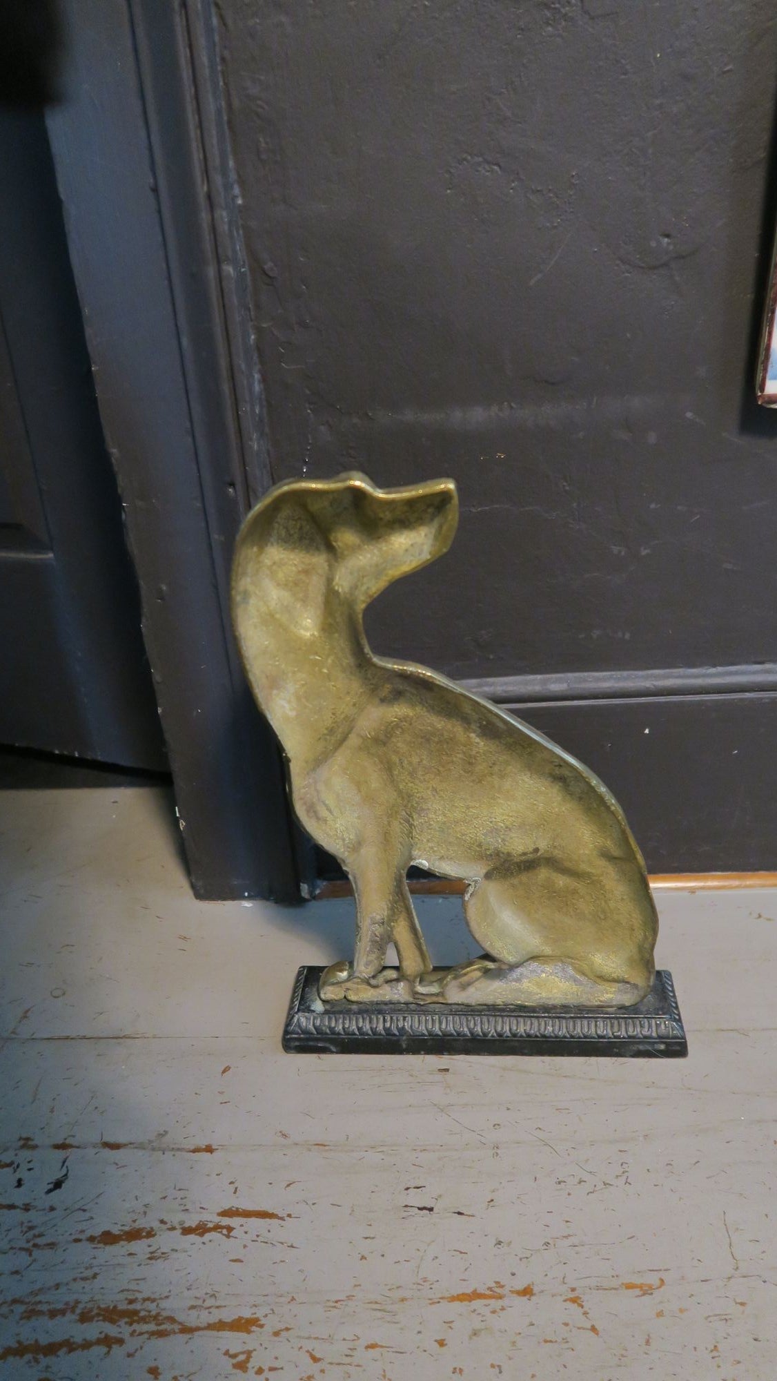 Victorian Brass and Iron Door Stop, circa 1880