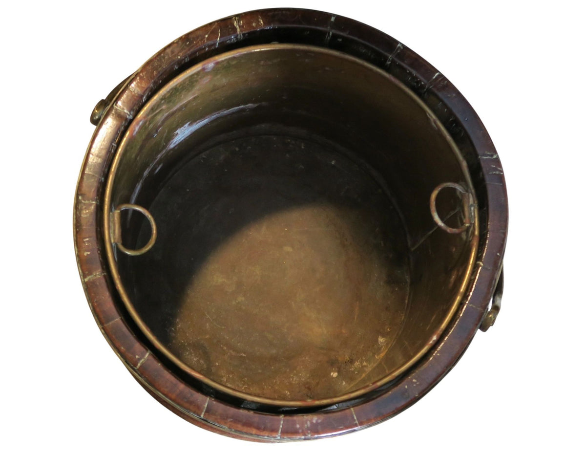 A George III Mahogany and Brass Plate Bucket, late 18th Century