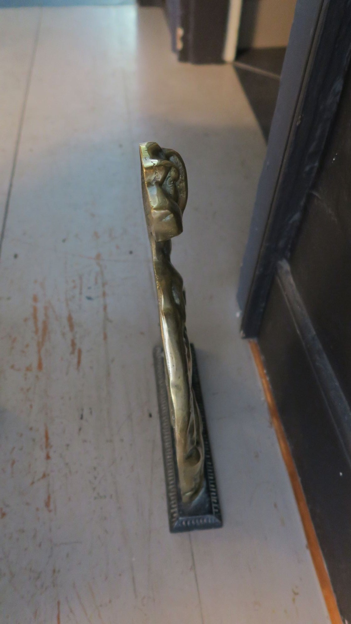 Victorian Brass and Iron Door Stop, circa 1880