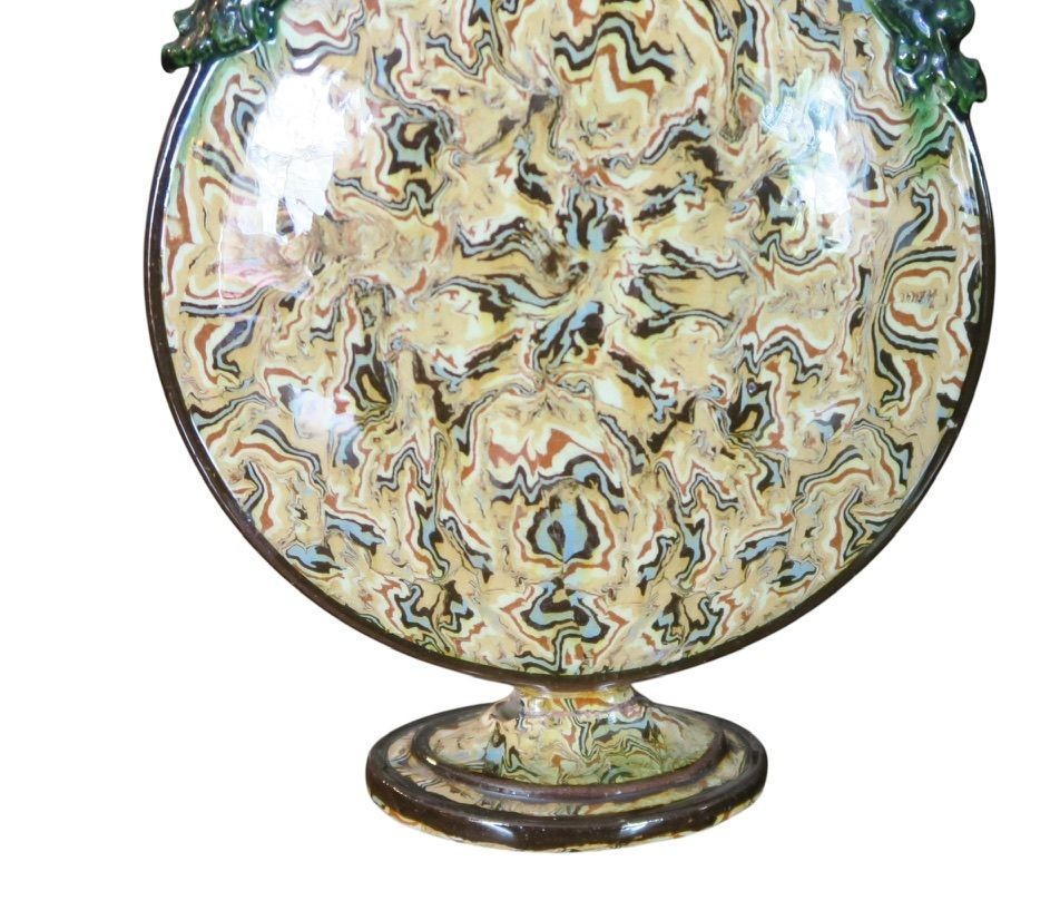 A French Early 19th Century Agate Ware Pilgrim Flask, probably Apt