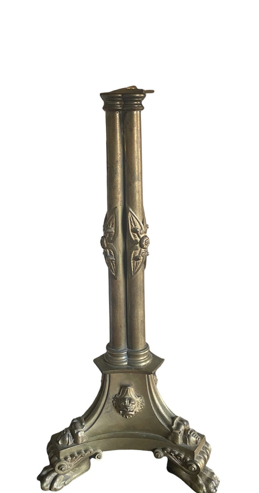 A George IV 'Cluster-Column' Bronze Lamp, Early 19th Century