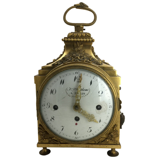 Louis XVI Ormolu Carriage Clock, Pendule d'Officier, Late 18th Century