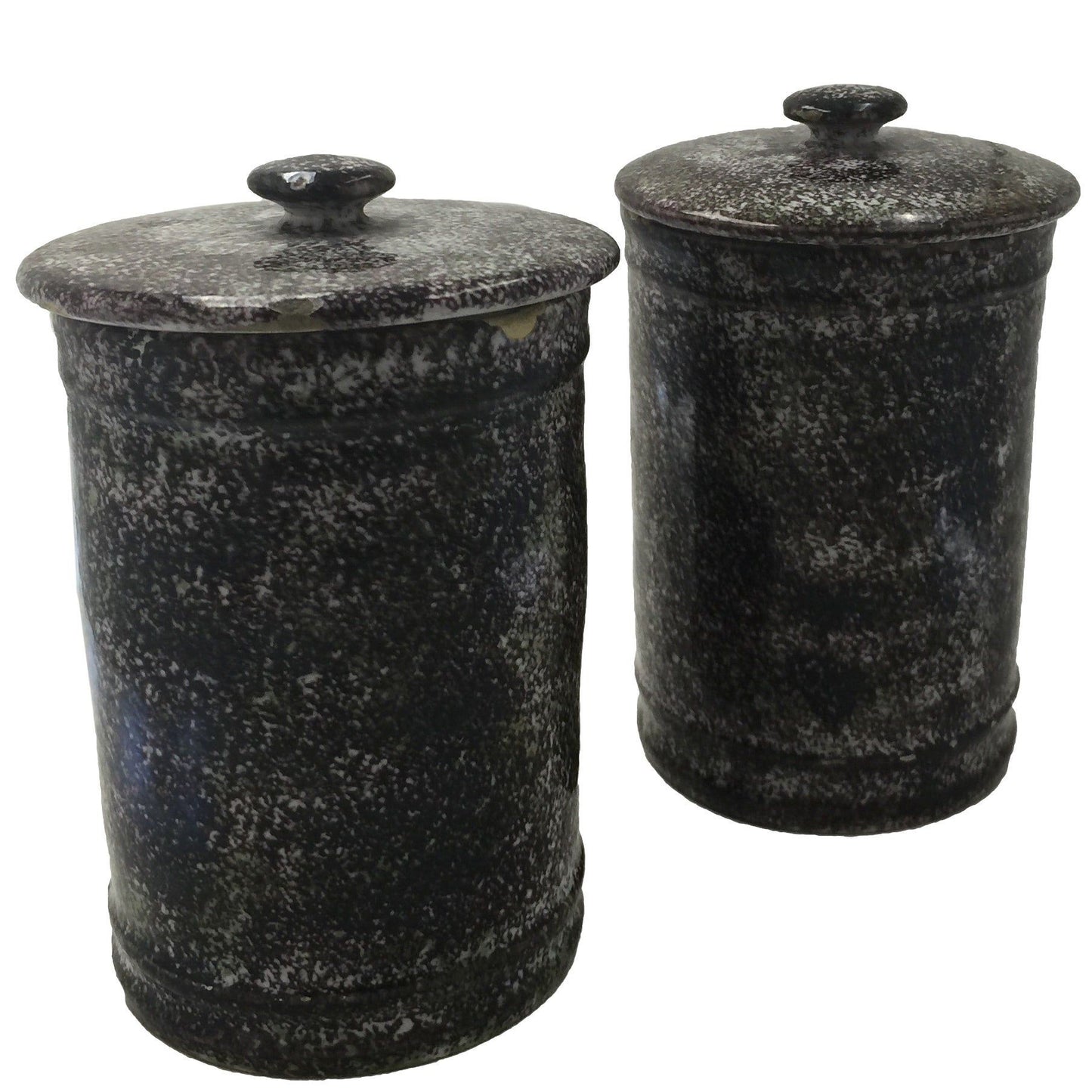 Pair of Sceaux Faux Porphyry Tobacco Jars, 19th Century