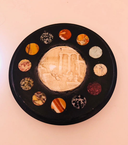 Grand Tour Inlaid Specimen Marble Paperweight