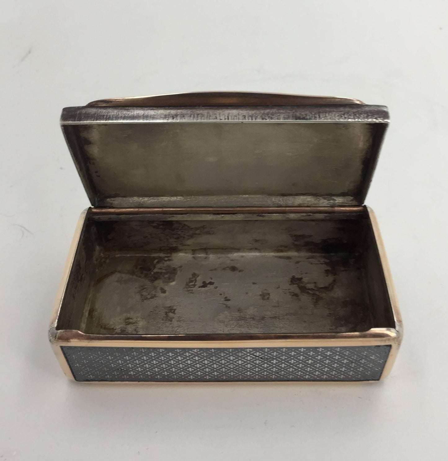 Continental Niello and Silver Gilt Snuff Box, Early 19th Century