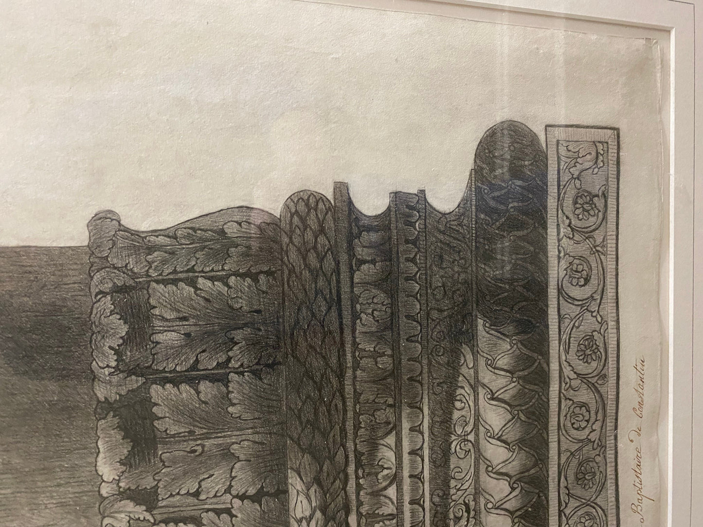Detailed Drawing of Column Base from Constantine Baptistry, Early 19th Century