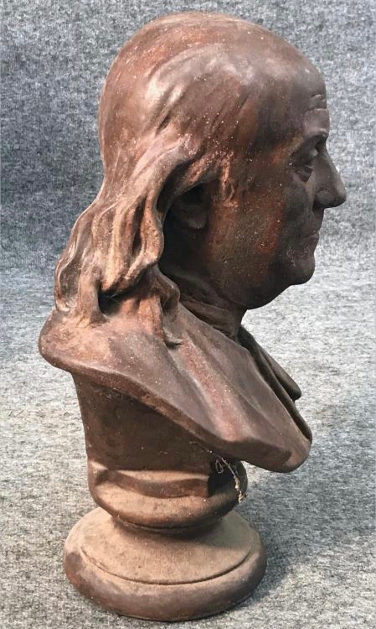 Terracotta Bust of Benjamin Franklin, After Houdon, 19th Century