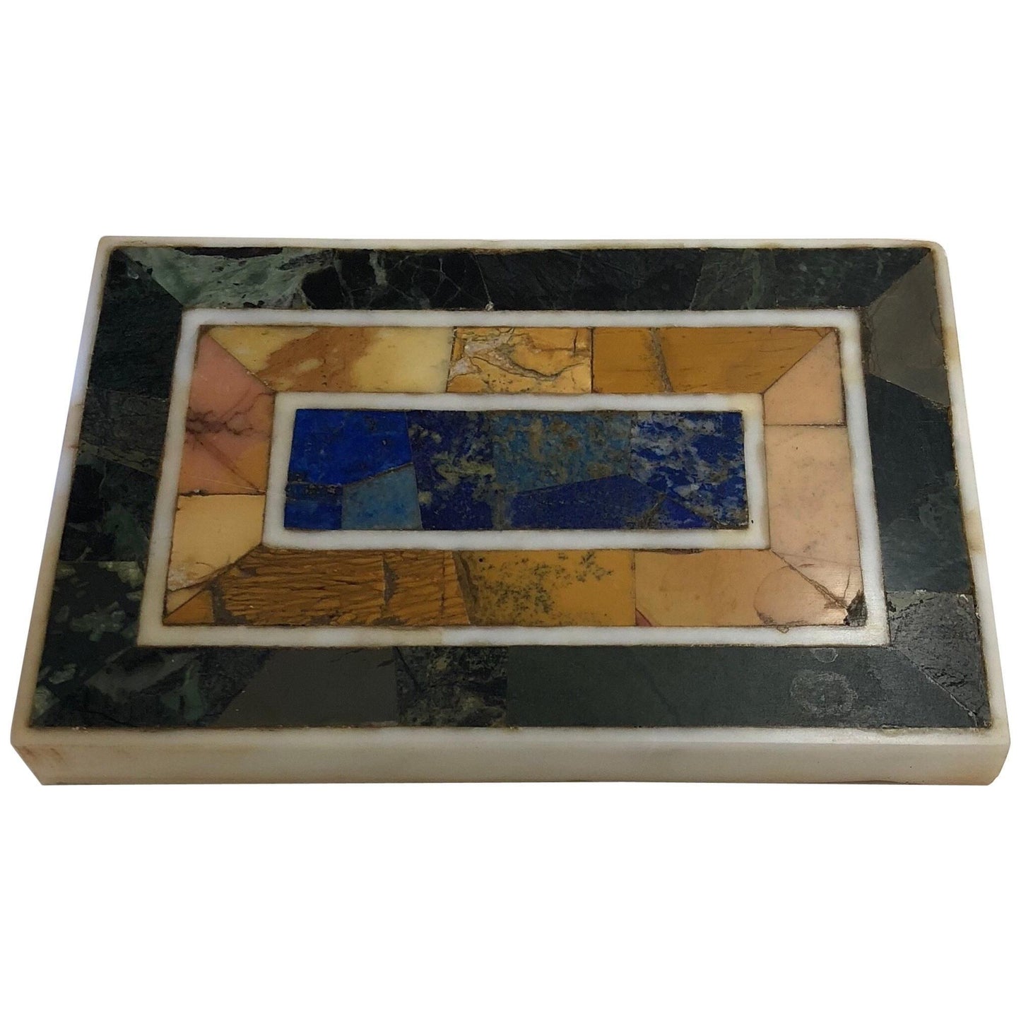 Grand Tour Inlaid Marble Specimen Paperweight, Early 20th Century