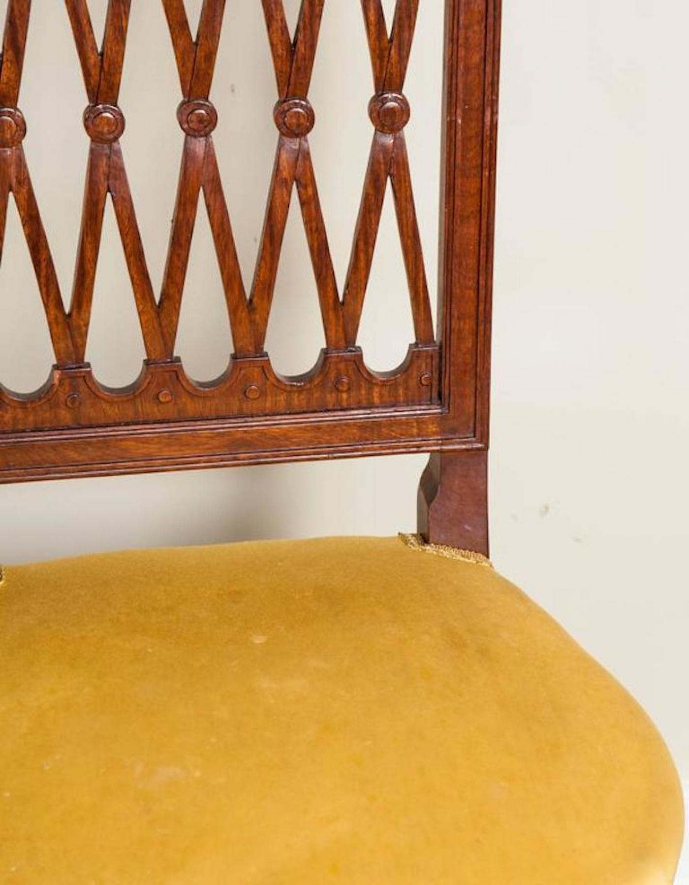 Set of Six Louis XVI Style Mahogany Side Chairs