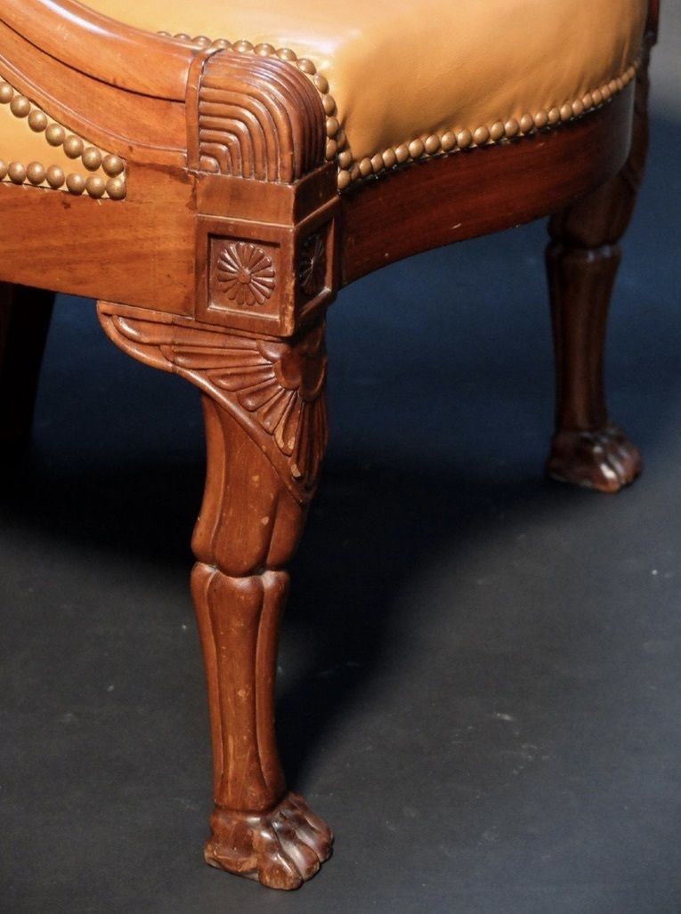 An Empire Mahogany Desk Chair, Early 19th Century
