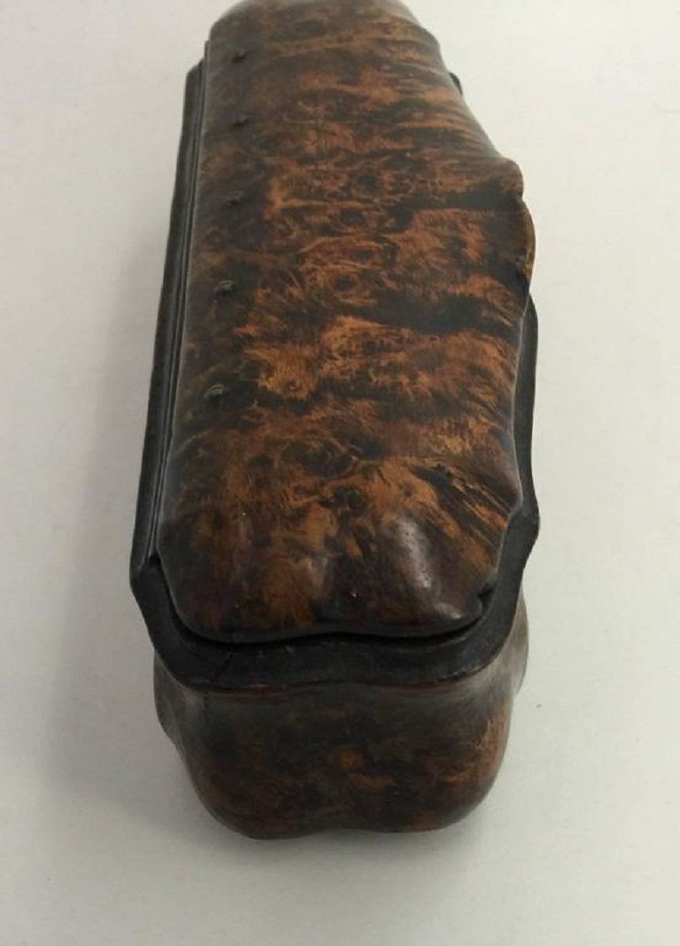Burlwood Box of Rectangular Form, 19th Century, Probably English