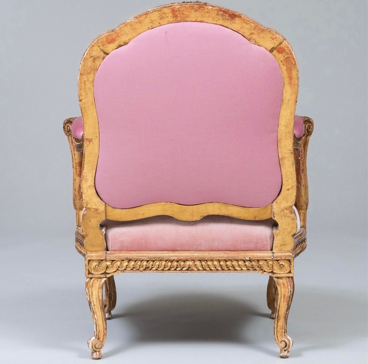 A Louis XV Style Carved Giltwood Armchair, 19C