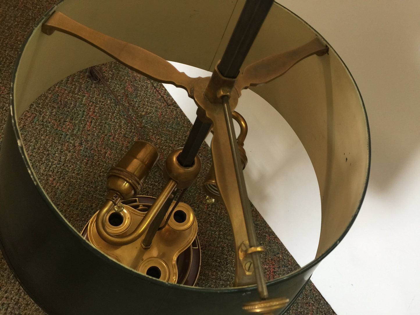 Louis XVI Style Brass Mounted Mahogany Bouillotte Lamp, 20th Century, Jansen
